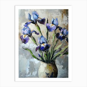 Blue Iris In A Vase Art Print