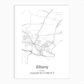 Albany,Australia Minimalist Map Art Print