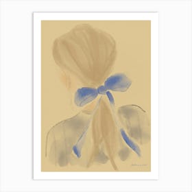 Girl With A Blue Bow Art Print