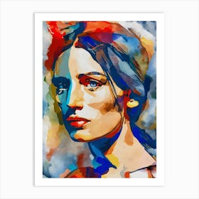 Watercolor Woman Portrait Art Print