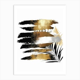 Gold And Black Abstract Painting 86 Art Print