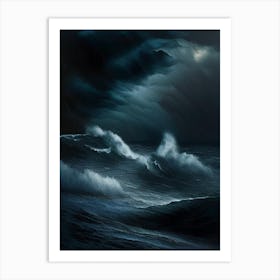 Stormy Weather Waterscape Crayon 1 Art Print