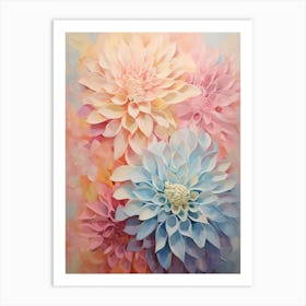 Pastel Dahlia Pedals Painting 2 Art Print