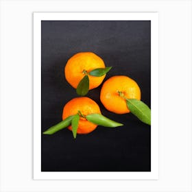 Tangerines — Food kitchen poster/blackboard, photo art Art Print