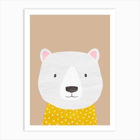 Polar Bear Beige Art Print