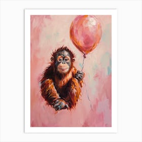 Cute Orangutan 4 With Balloon Art Print