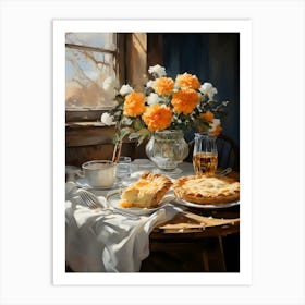 Pies And Flowers Art Print