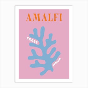 Amalfi coast Italien , Reiseplakat, Preppy Text Italy Kunst Art Print