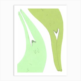 Green Swim Art Print