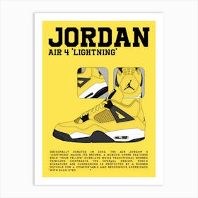 Nike Jordan Air 4 Lightning Art Print