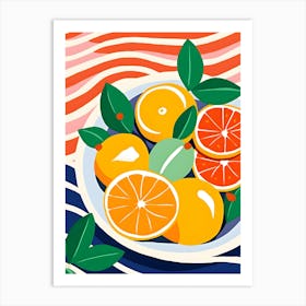 Oranges On A Plate Art Print