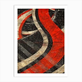 Red, Black And White Art Print