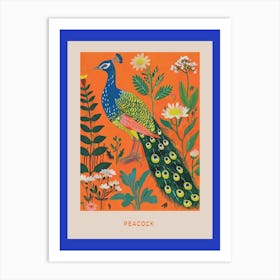 Spring Birds Poster Peacock 1 Art Print