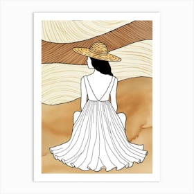 Woman In A Straw Hat Art Print