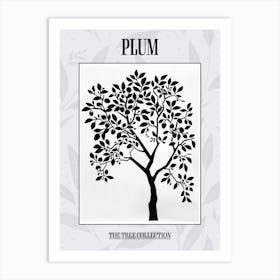 Plum Tree Simple Geometric Nature Stencil 2 Poster Art Print