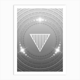 Geometric Glyph in White and Silver with Sparkle Array n.0365 Art Print