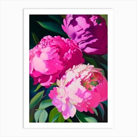 Festiva Maxima Peonies Pink Colourful 1 Painting Art Print