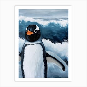 Adlie Penguin Cooper Bay Oil Painting 4 Art Print