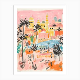 Cairo, Dreamy Storybook Illustration 3 Art Print