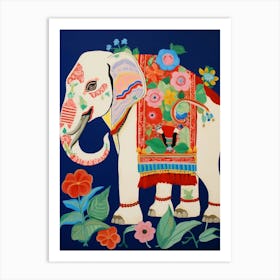 Maximalist Animal Painting Elephant 3 Art Print