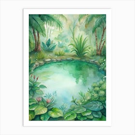 Watercolor Of A Pond Art Print