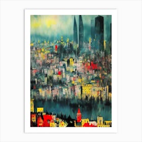 Cityscape At Night Art Print