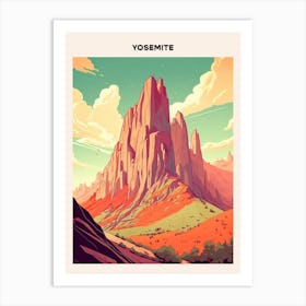 Yosemite Midcentury Travel Poster Art Print