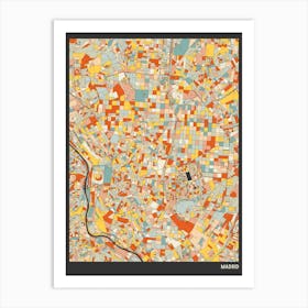 Madrid Spain Map Art Print