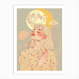 natural moon women Art Print