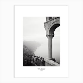 Poster Of Ravello, Italy, Black And White Photo 3 Art Print