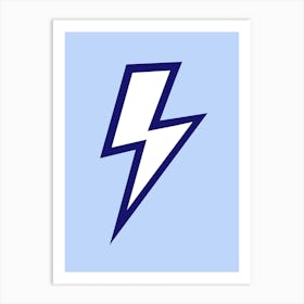 Blue Lightning Bolt Art Print