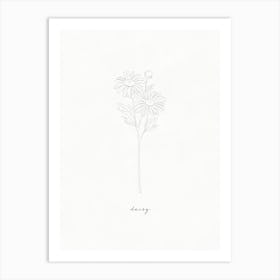 Daisy Ink Drawing Art Print