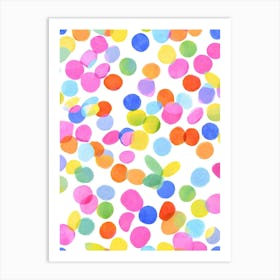 Colourful Confetti Dots Art Print