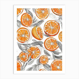 Oranges And Leaves 3 Art Print