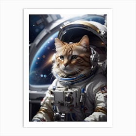 Astronaut Cat Art Print