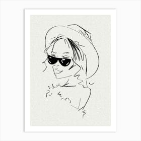 Woman in hat and sunglasses | Popart, Fashion, Woman, Hat, Sunglasses, Abstract, Bold, Colorful, Modern, Trendy, Chic, Aesthetic Art Print