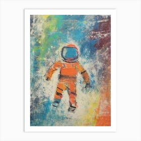 Astronaut Crayon 1 Art Print