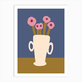 Flowers In A Vase Simple Naïf Art Print