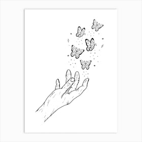 Butterfly Hand Art Print