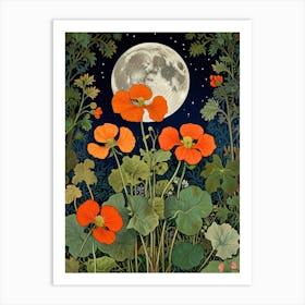 William Morris Moonlight Over Poppies Art Print