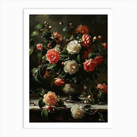 Baroque Floral Still Life Camellia 3 Art Print