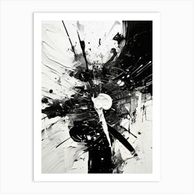 Rebellion Abstract Black And White 1 Art Print