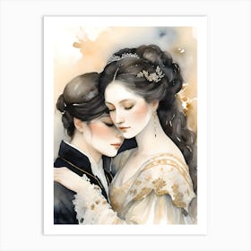 Whispered Vows: Victorian Lesbian Love Art Print