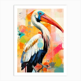 Bird Painting Collage Pelican 1 Art Print