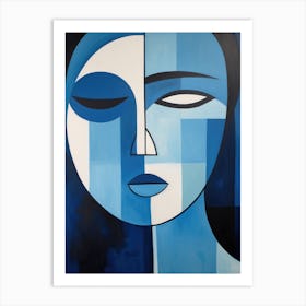 Abstract Painting, Acrylic On Canvas, Blue Color Art Print