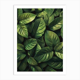 Green Leaves Background 3 Art Print