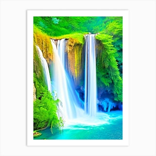 Plitvice Waterfalls, Croatia Nat Viga Style (2) Art Print