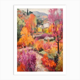 Autumn Gardens Painting Giardini Botanici Villa Taranto Italy 6 Art Print