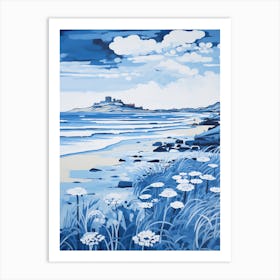 Bamburgh Beach Northumberland Printmaking 3 Art Print