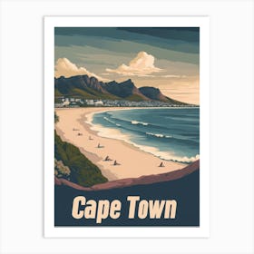 Aihrgdesign A Retro Travel Poster For Cape Town Featuring The Fa40e17f C0fc 4046 B7a1 3dfc087a8b34 1 Art Print